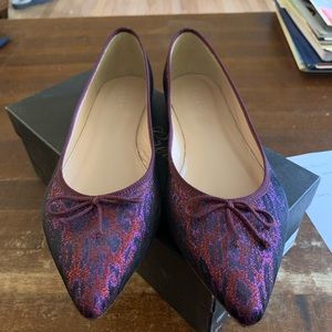 J. Crew Gemma Flats Purple Metallic size 9 NIB